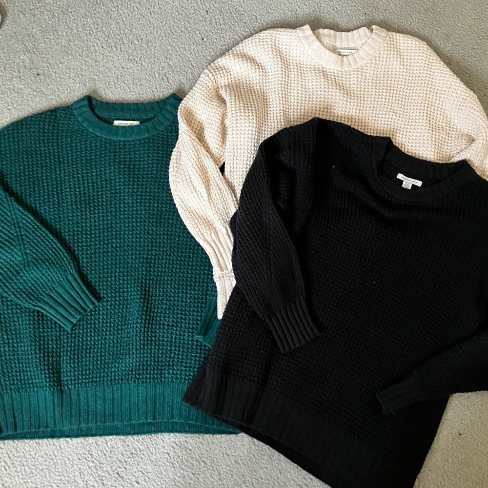 AE Oversized Waffle Knit Sweaters x3 Small